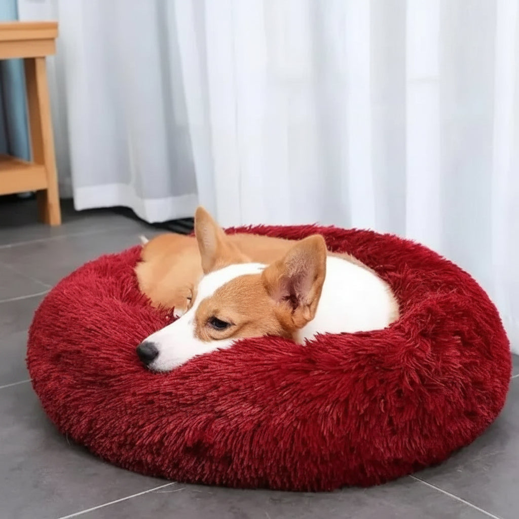 Anxiety Relieving Plush Dog Bed Calming Comfort