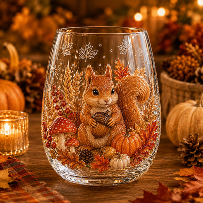 Autumn Harvest 3D Glass Cup Gift Set – 6 Festive Designs