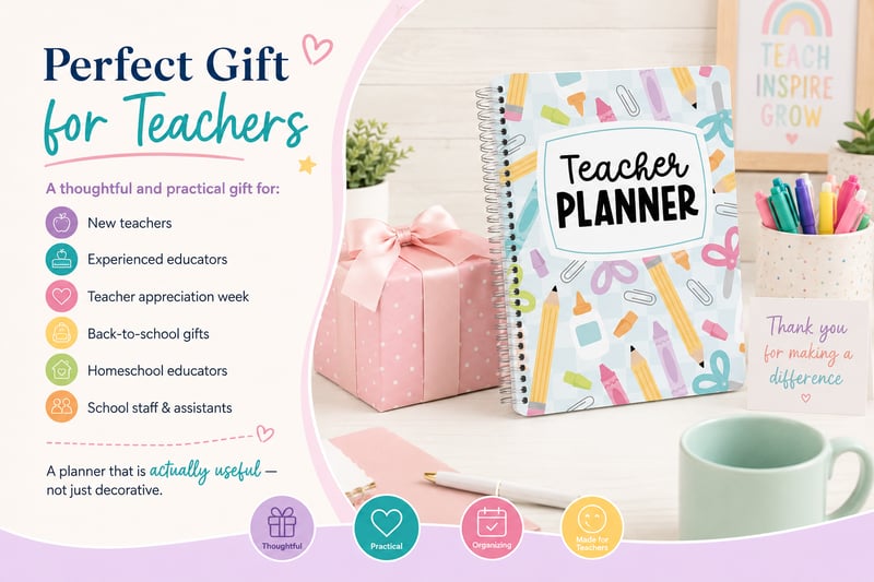 Undated Teacher Planner 2026–2027 | Weekly & Monthly Classroom Organizer for Lesson Planning, Scheduling & Teacher Productivity