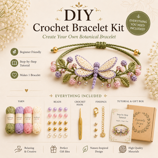 DIY Nature Charm Crochet Bracelet Making Kit