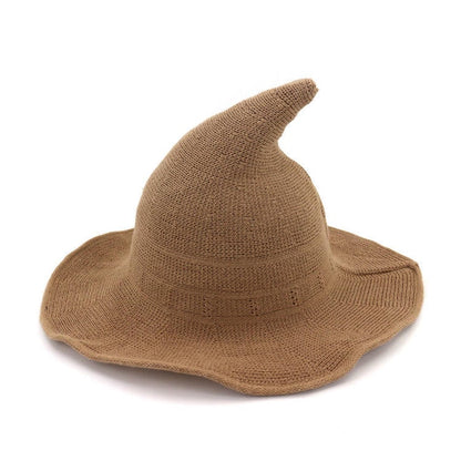Knitted Wizard Hat  - Cozy Halloween Fantasy Costume Accessory