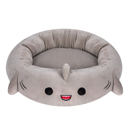 Enclosed Pet Bed with Plush Fabric and Cushioned Filling for Small Dogs and Cats