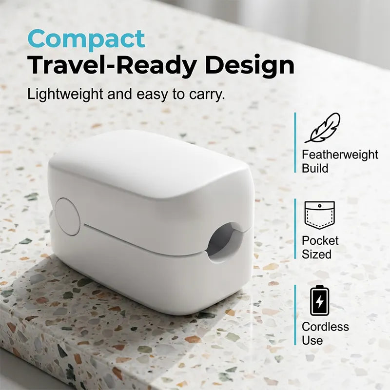 Portable blue light nail care device