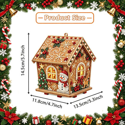 Christmas Pearl Cottage Art Kit | Pre-Cut Wooden Panels, Sparkling Rhinestones, Pearl Beads & Complete Tools for a 3D Holiday House