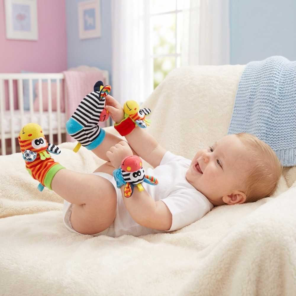 Baby Sensory Socks Bracelet Developmental Playtime Fun