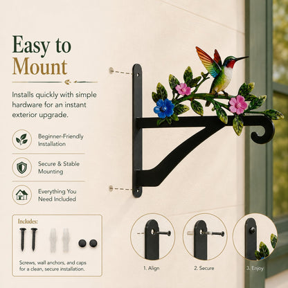 Decorative Hummingbird Garden Bracket