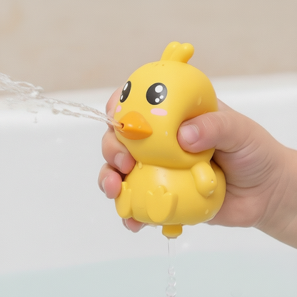 Motorized Bath Toy Set with Water Spraying Ducks and Floating Boat for Infants