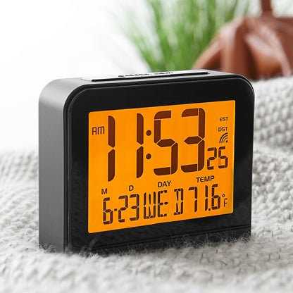 Battery Operated Travel Alarm Clock Portable Design Atomic