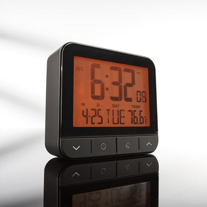 Battery Operated Travel Alarm Clock Portable Design Atomic