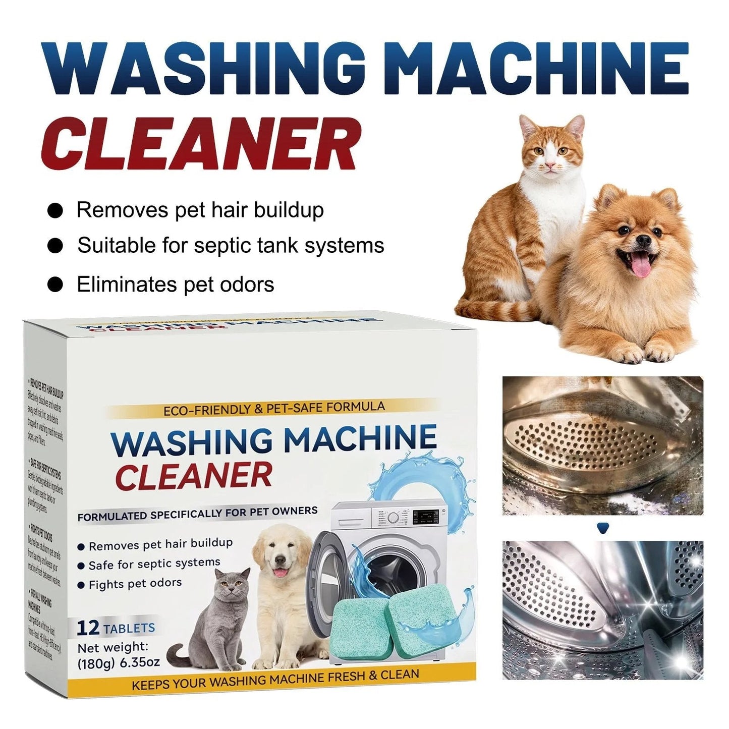 Powerful Washer Deep Cleaner Tablets – Eliminate Hidden Bacteria & Bad Smells Fast