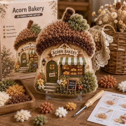 Whimsical Village 3D Fabric Poke Art Kit
