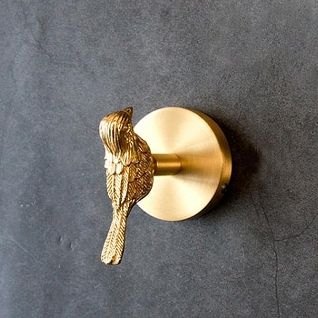 Golden Brass Wall Hooks – Handmade Animal Designs for Stylish Wall Decoration
