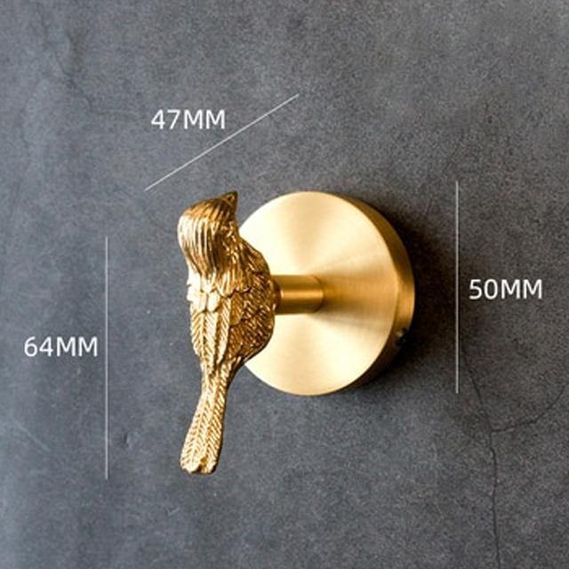 Golden Brass Wall Hooks – Handmade Animal Designs for Stylish Wall Decoration