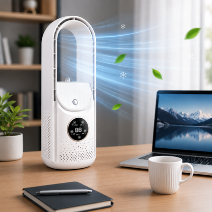 Portable Bladeless Air Cooler Quiet Compact Home Cooling Device