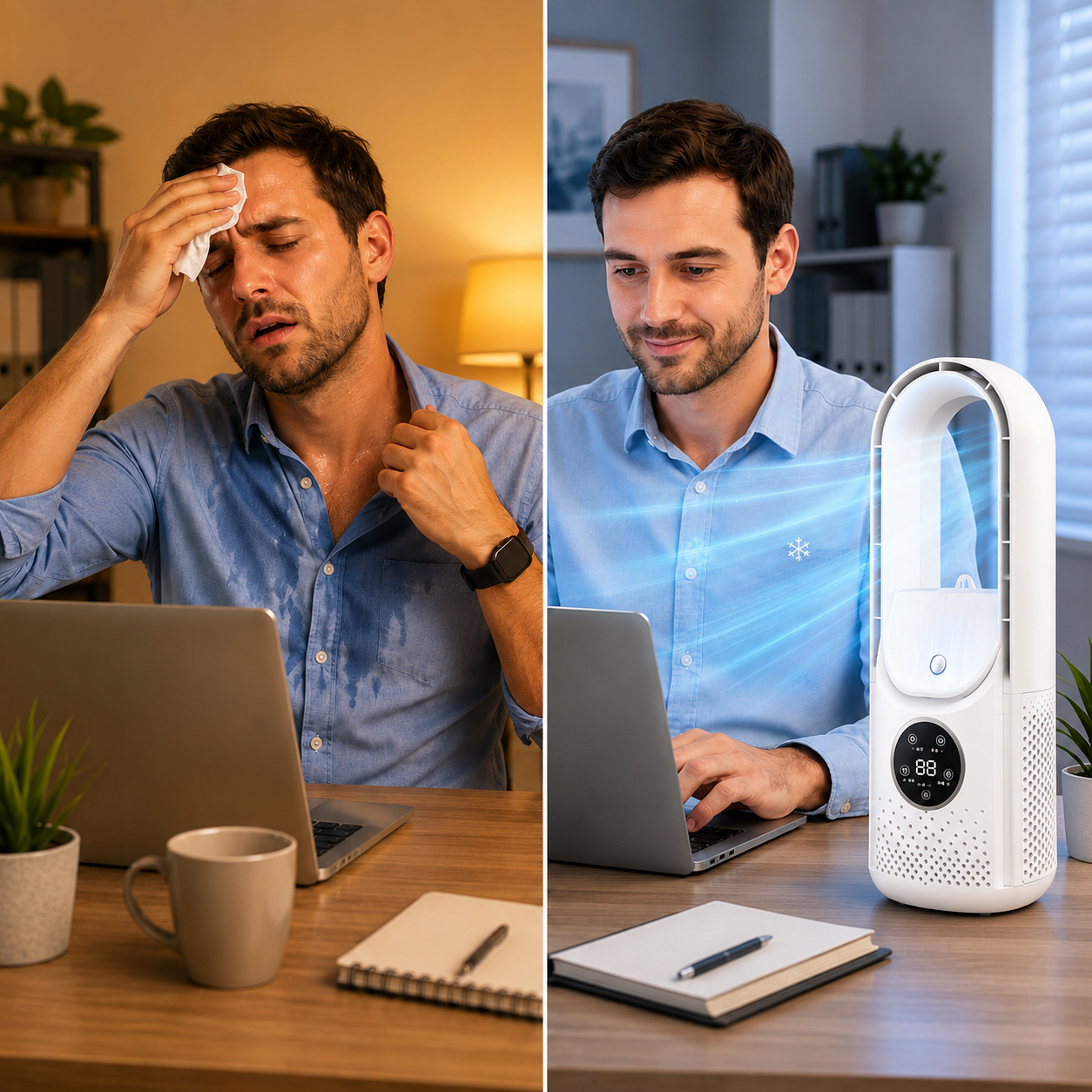 Portable Bladeless Air Cooler Quiet Compact Home Cooling Device