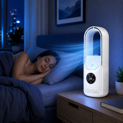 Portable Bladeless Air Cooler Quiet Compact Home Cooling Device
