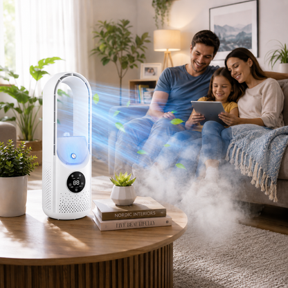 Portable Bladeless Air Cooler Quiet Compact Home Cooling Device
