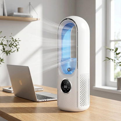 Bladeless Tower Fan Quiet Operation with Sleep Mode and 24-Hour Timer