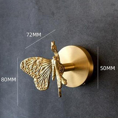 Golden Brass Wall Hooks – Handmade Animal Designs for Stylish Wall Decoration