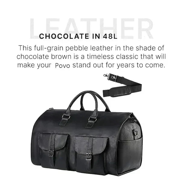 Convertible Travel Duffle Bag with Garment Buckles and Shoe Compartment, Telescoping Handle