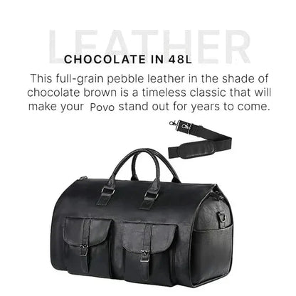 Convertible Travel Duffle Bag with Garment Buckles and Shoe Compartment, Telescoping Handle