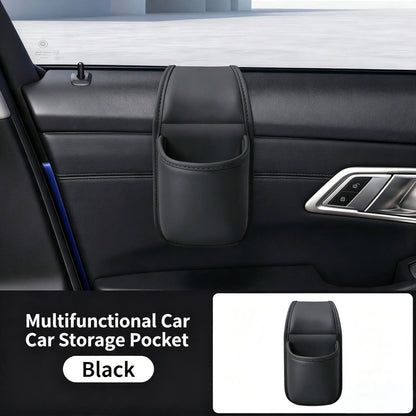 2-Layer Leather Car Door Pocket – Scratch-Proof & Residue-Free Storage Organizer