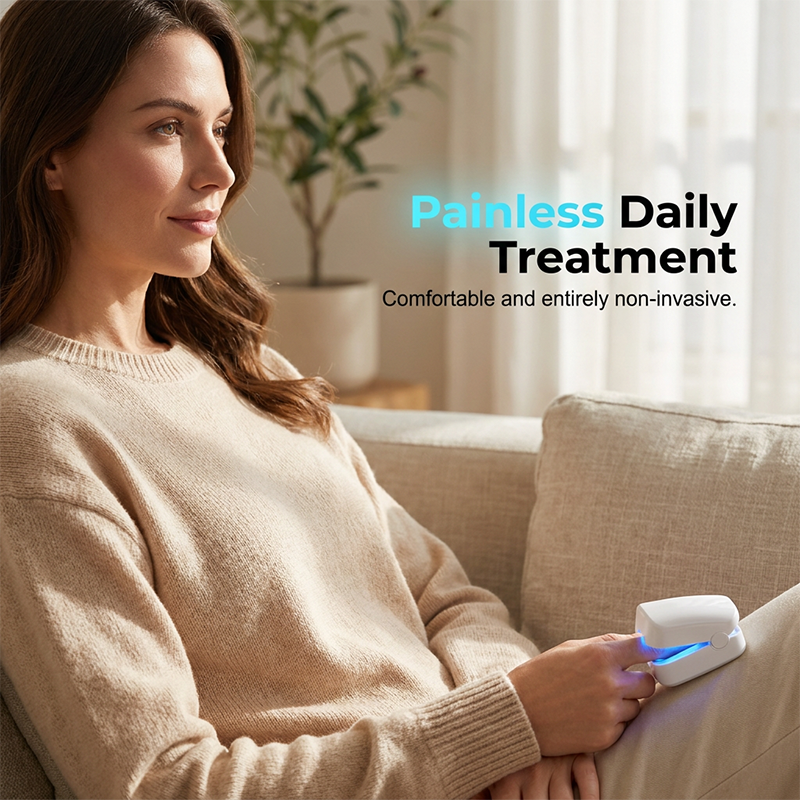 Portable blue light nail care device