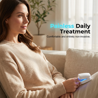 Portable blue light nail care device