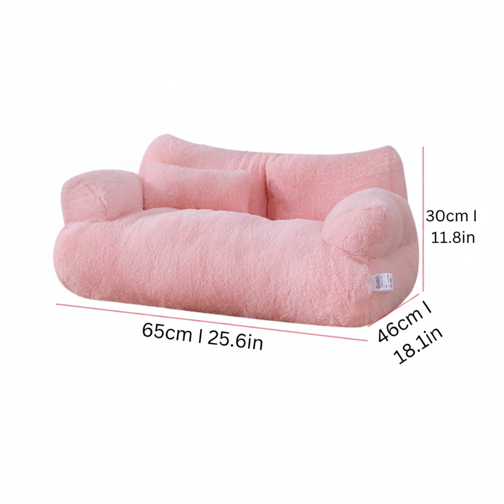 Calming Pet Sofa Soft Relax Zipper Design Cat Couch
