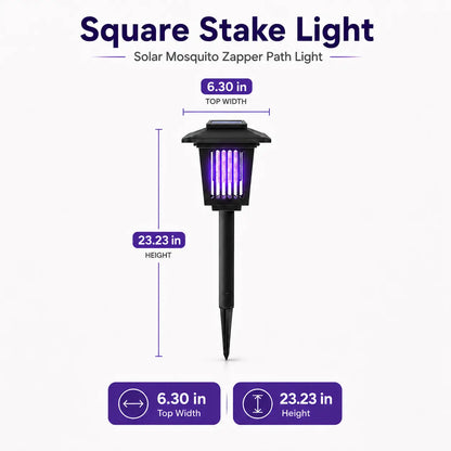 Solar Bug Zapper and Pathway Light with Automatic Dusk Sensor, Ground Stake Installation