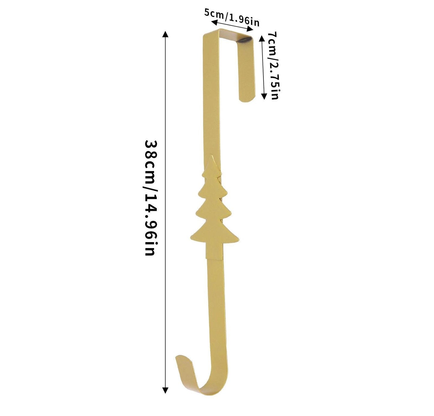 Metal Over The Door Wreath Hanger | Christmas Snowflake Tree Star Decor Hook
