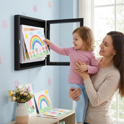Children's Art Frame Display Wall Mounted Storage