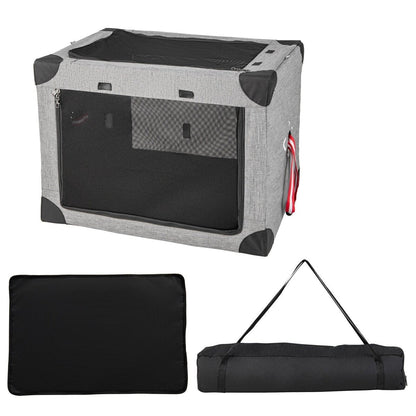 Collapsible Heavy Duty Pet Travel Crate for Dogs and Cats with Doors