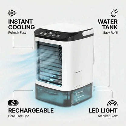 Portable Desk Air Cooler with Misting Function and Ice Box for