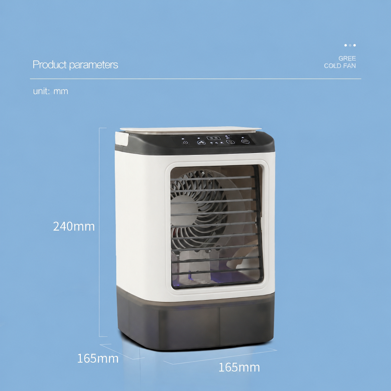 Portable Desk Air Cooler with Misting Function and Ice Box for