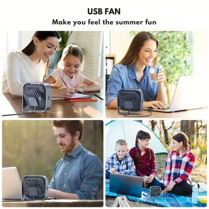 USB Desk Fan Compact Design with 360-Degree Rotation