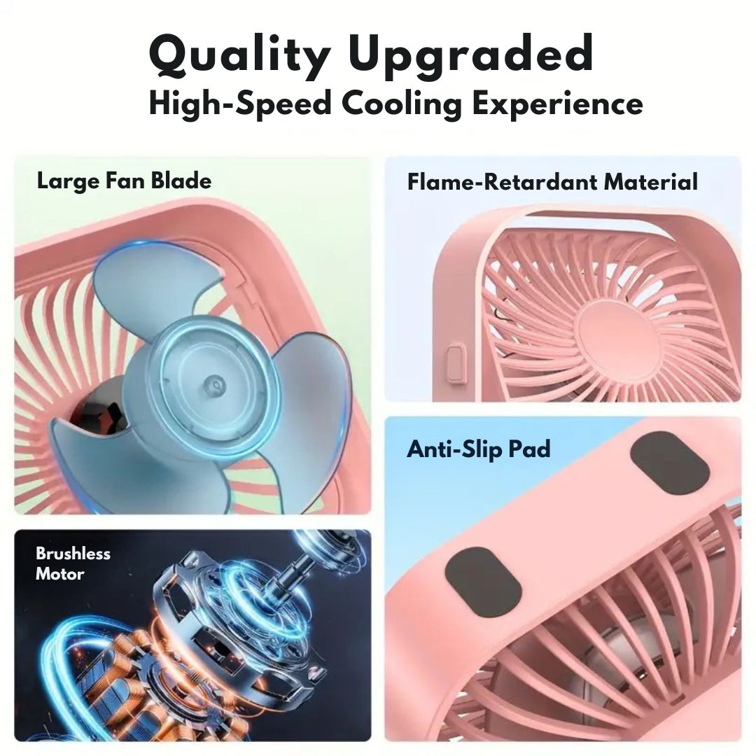 USB Desk Fan Compact Design with 360-Degree Rotation