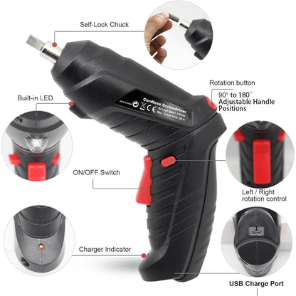 Cordless Drill Power Drill Electric Screwdriver Compact Design