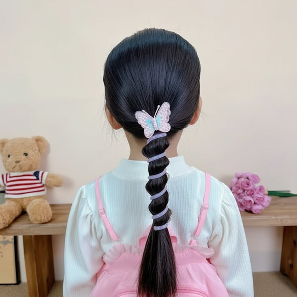 Cute Hair Bands Spiral Ties Butterfly Design