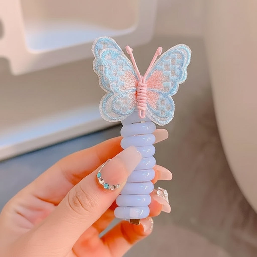 Cute Hair Bands Spiral Ties Butterfly Design