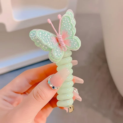 Cute Hair Bands Spiral Ties Butterfly Design