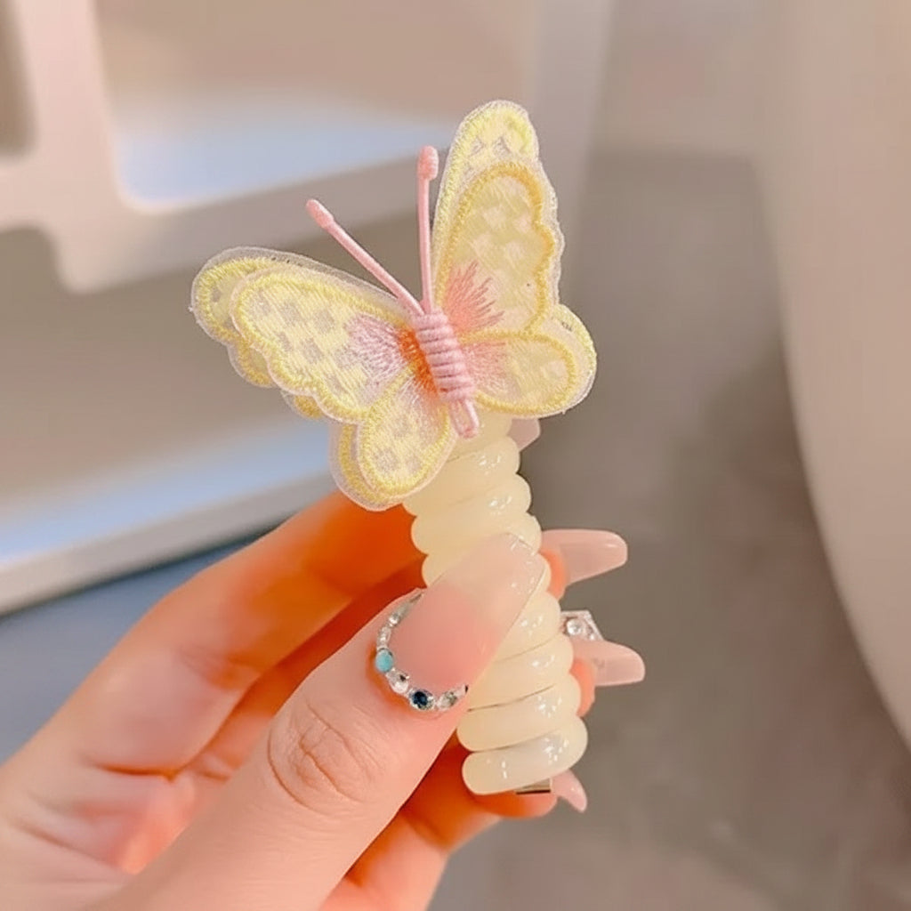 Cute Hair Bands Spiral Ties Butterfly Design