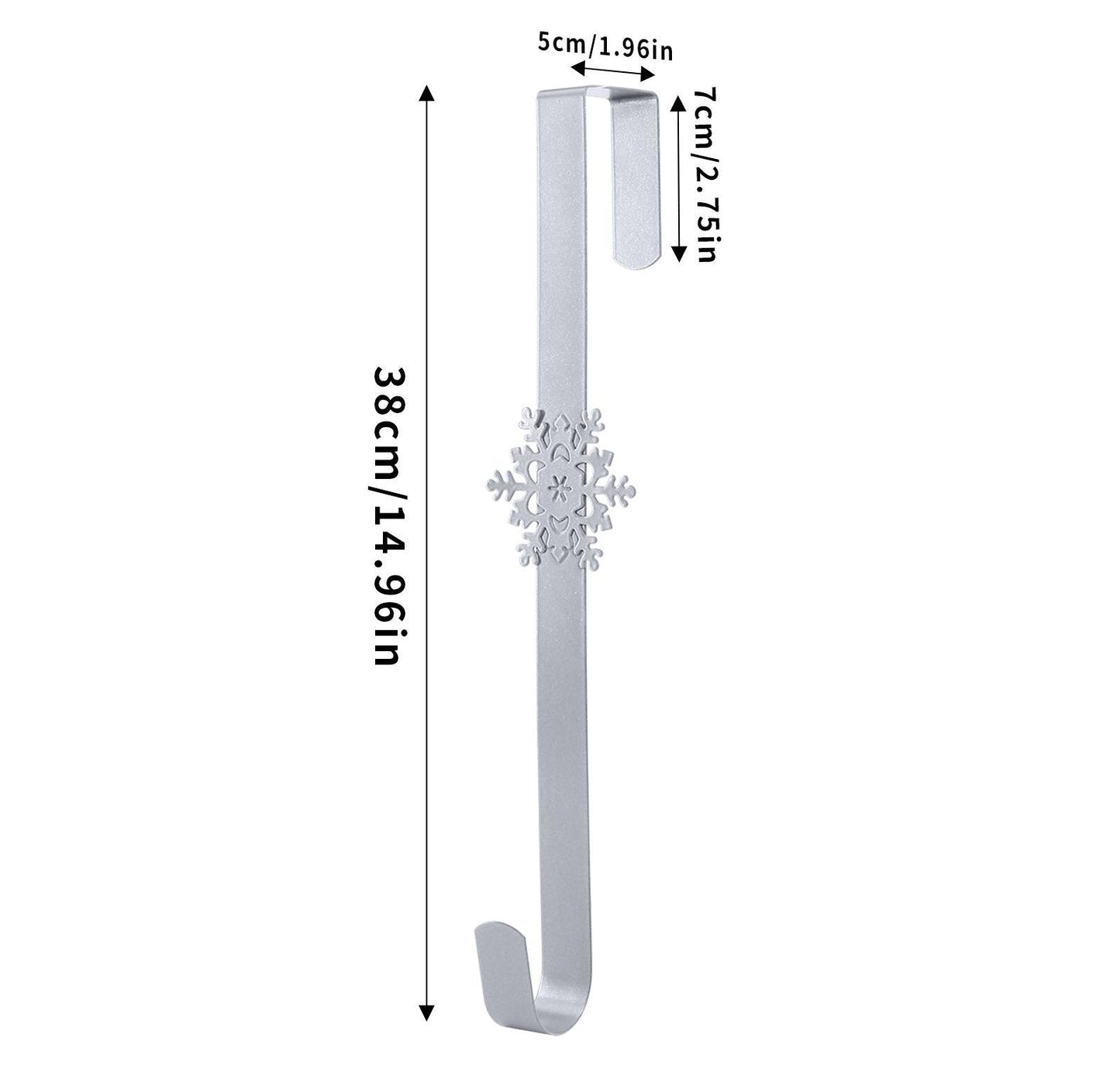 Metal Over The Door Wreath Hanger | Christmas Snowflake Tree Star Decor Hook