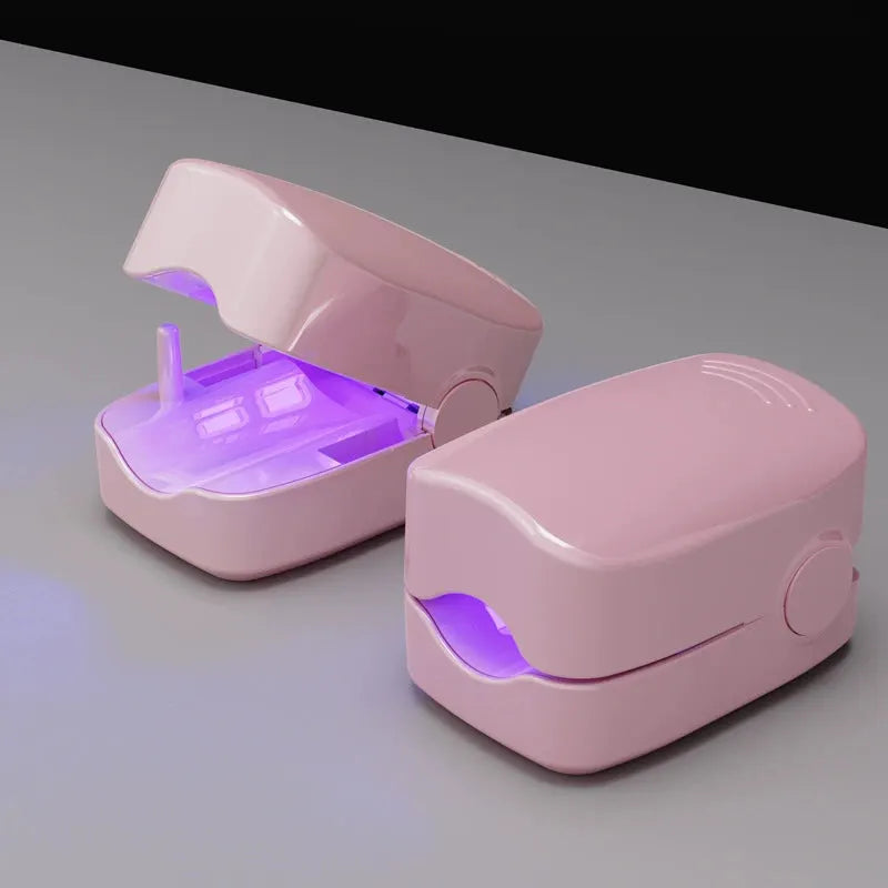 Portable blue light nail care device