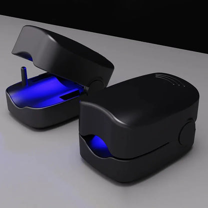 Portable blue light nail care device