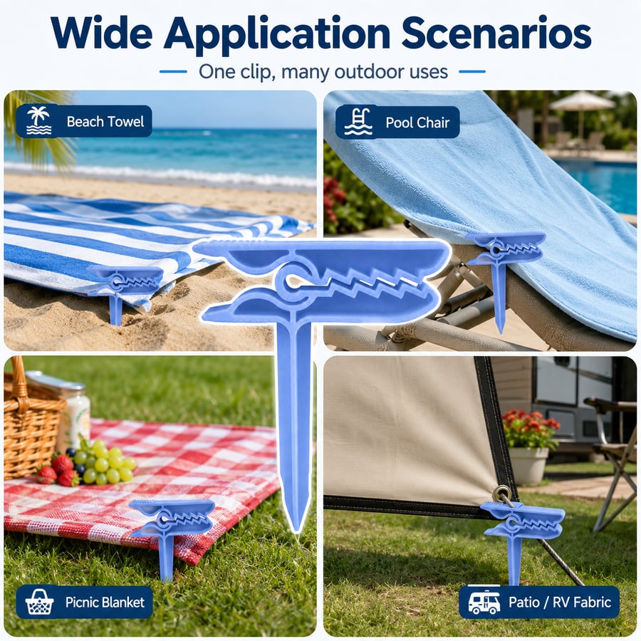 Dinosaur Shape Beach Towel Clips | Windproof Sand Secure Holder