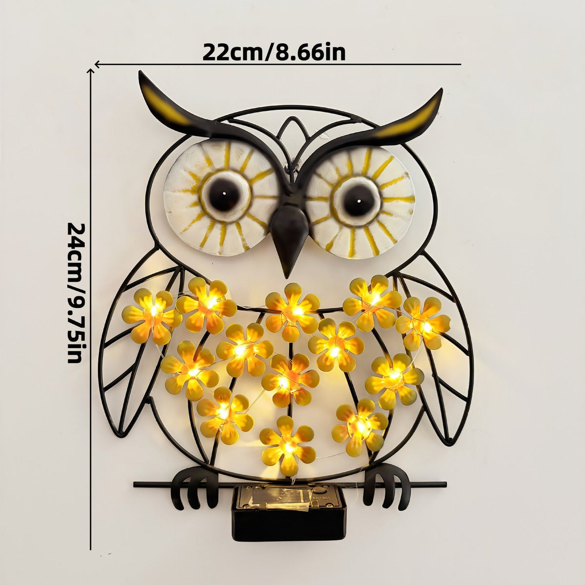 Solar-powered Wrought Iron Owl Lamp