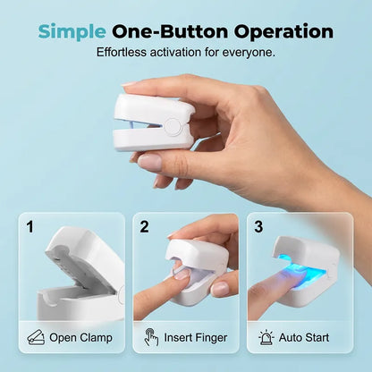 Portable blue light nail care device