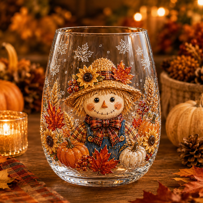 Autumn Harvest 3D Glass Cup Gift Set – 6 Festive Designs