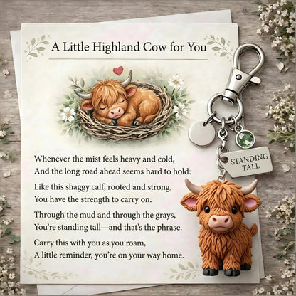 A Little Highland Cow For You Keychain: Your Daily Reminder of Quiet Strength